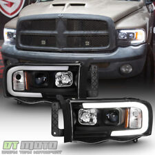 Black 2002-2005 Dodge Ram 1500 2500 3500 LED Tube Projector Headlights Headlamps picture