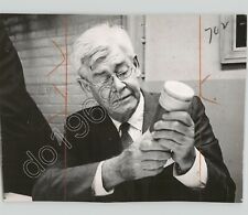GEOLOGIST Dr. MAURICE EWING Examines Gulf Of Mex CORE SAMPLE 1968 Press Photo picture