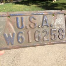 Rare Original WW2 Harley Davidson Motorcycle License Plate  #W616258 picture