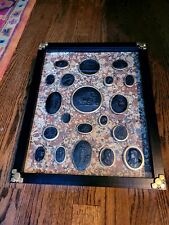 Hand made Neo Classical Plaster Basalt Cameo Intaglios mounted in a shadow box. picture