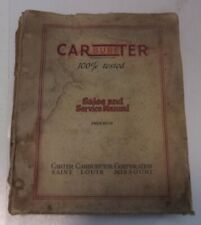 Vintage 1930's Carter's Carbureter Sales Service Manual-Carter  Carburetor Corp. picture