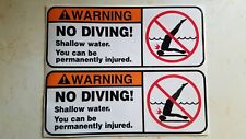  No Diving Shallow Water Sticker Set of 2 SIZE is 8 7/8