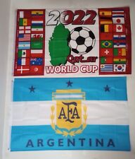 2 ARGENTINA 2022 CHAMPION FLAG (3x5/Ft) + 2022 WORLD CUP FLAG ($35) picture