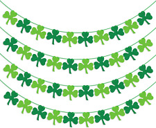 St Patricks Day Decorations 4PCS Felt Shamrock Clover Garland Banner Decor picture