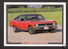 1969 CHEVROLET NOVA SS396 375hp V8 Red Muscle Car Photo 1992 SPEC TRADING CARD picture