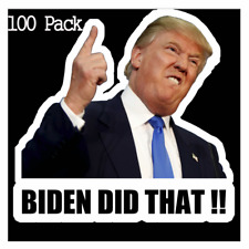 100pcs Trump Joe Biden I DID THAT Sticker Funny Decal Sticker Lot Car Gas Pump picture