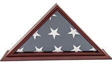 5x9 Flag Display Case for American Veteran Burial Flag - Clear Glass Front So... picture