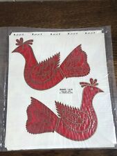 2-Pack NOS Vintage 1968 ARTISTICKS Transparent Mylar Decals RED BIRD 4.5 x 6 picture
