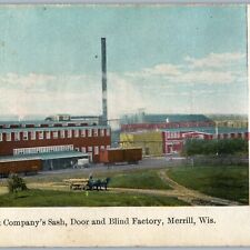c1910s Merrill WI Factory Stange & Co Sash Door Logging Lumber Mill Railway A195 picture
