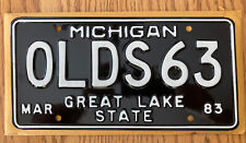 63 1963 Oldsmobile Personalized Vanity License Plate 83 Michigan OLDS 63 **NOS** picture
