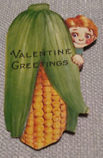 Vintage Valentine Card Boy Corn on the Cob 2