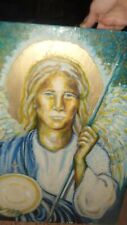 Oil Painting arch angel halo on wood picture