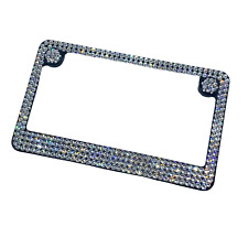 Handmade Bling 4 Row Motorcycle License Plate Frame made with Swarovski Crystals picture