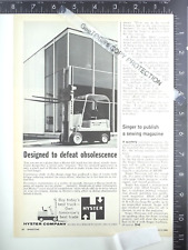 1966 ADVERTISEMENT ADVERTISING for Hyster fork lift truck 1967 1965 1968 picture