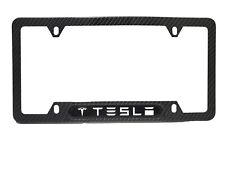 TESLA Carbon Fiber Style Stainless Steel Rust Free License Plate Cover Frame picture