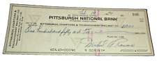 1974 PC&Y PITTSBURGH CHARTIERS & YOUGHIOGHENY RAILROAD COMPANY CHECK #106 picture