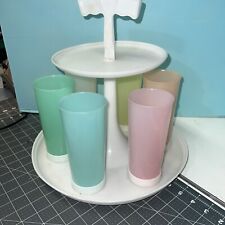 Vintage TUPPERWARE CAROUSEL CADDY w/ All 6 ORIGINAL PASTEL TUMBLERS, No 503-3 picture