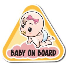 Girl Baby Babies On Board Magnet Decal, 5 inches, Automotive Magnet picture