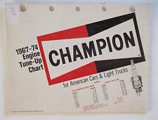 1967-1974 Champion Engine Tune-Up Chart For American Cars & Light Trucks picture