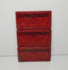 Stewart Clipper Plate Tins No 90 Vintage-Lot Of 3 Flexible Shaft Co picture