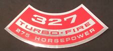 Chevy Impala Chevelle Nova 327 Turbo-Fire 275  Hp Air Cleaner Decal Red Silver picture
