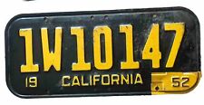 1951 1952 TAB CALIFORNIA LICENSE PLATE W:TAB&TAG picture