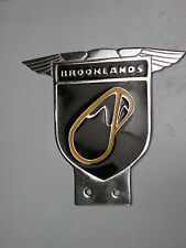 BROOKLANDS RACING TRACK BUMPER RADIATOR GRILLE BADGE ENAMELED CHROME picture