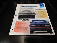 Chevy Monte Carlo SS 454 VS Monte SS Comparison Literature Brochure Photos picture