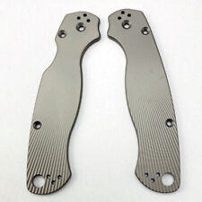 New 2PCs. Ti Alloy Knife Handle Scale Radial Stria for Spyderco Paramilitary C81 picture