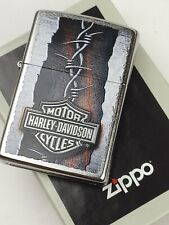 Zippo 207 Harley Davidson Barbed Wire on Street Chrome Lighter - APR (D) 2022 picture