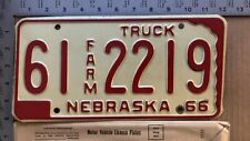 1966 1967 1968 Nebraska farm truck license plate 61-2219 YOM DMV Sheridan 13767 picture