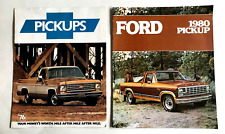 1976 & 1980 FORD & CHEVY PICKUP TRUCKS CAR AUTO SALES BROCHURES (2 ITEMS) picture