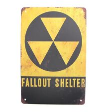 Vintage Fallout Shelter Metal Wall Sign Retro Tin Garage Man Cave Bar Pub Decor picture