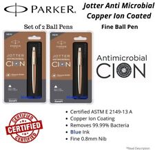 2 X New Parker Jotter AntiMicrobial Copper-Ion Coating Fine Ballpoint Pen  picture