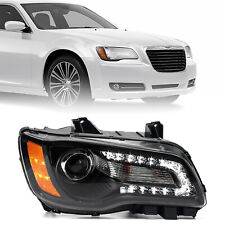 Fit 2011-2014 Chrysler 300 Black LED DRL Right Headlights Passenger Side picture