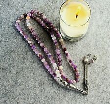 REAL Amethyst Islamic Prayer 99 beads, Tasbih, Misbaha, Tasbeeh, Sibha, Rosary 6 picture