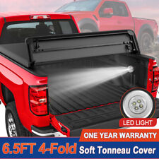4-Fold 6.5FT Truck Bed Tonneau Cover For Chevy Silverado GMC Sierra 1500/2500HD picture
