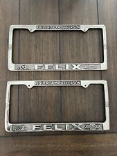 FELIX CHEVROLET FRONT AND BACK LICENSE PLATE FRAME SET FRAMES EARLY LONG STYLE picture