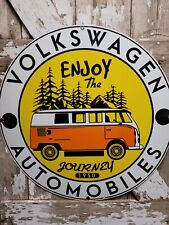 OLD VINTAGE VOLKSWAGEN PORCELAIN SIGN VW BUS ADVERTISING AUTOMOBILE CAR VAN 30