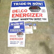 1960's GM DELCO BATTERY SIGN BANNER DISPLAY KIT UNHUNG NOS OPEN BOX VINTAGE KIT  picture