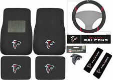 New 8pc Set NFL Atlanta Falcons Car Truck Floor Mats Steering Wheel Cover picture