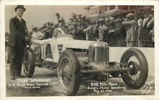 RPPC Postcard Indy 500 Indianapolis speedway 1928 Cliff Woodbury w/ Mike Boyle picture