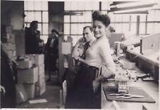 VIntage 1940’s PHOTO beautiful Young Lady Working Factory Shop Worker picture