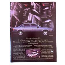 Chrysler LeBaron GTS Print Advertisement Vintage 1986 80s 8.25x11” Auto picture