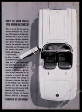 1962 Chevrolet Corvette car overhead photo You Mean Business vintage print ad picture
