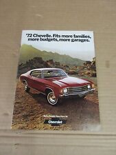Vintage 1972 Chevelle Chevrolet Brochure Catalog Advertisement  B6 picture