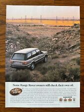 * 1996 RANGE ROVER LAND CLASSIC VINTAGE PRINT AD STILL CHECK THEIR OWN OIL * picture