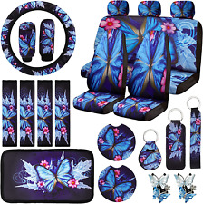 Frienda 22 Pieces Butterfly Car Seat Covers,Butterfly Car Accessories Set Steeri picture