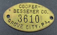 Vintage Cooper Bessemer Tag 3610 Grove City PA picture