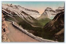 c1950 Trans Mountain Highway Logan Pass Glacier Park Hand Colored MT Postcard picture